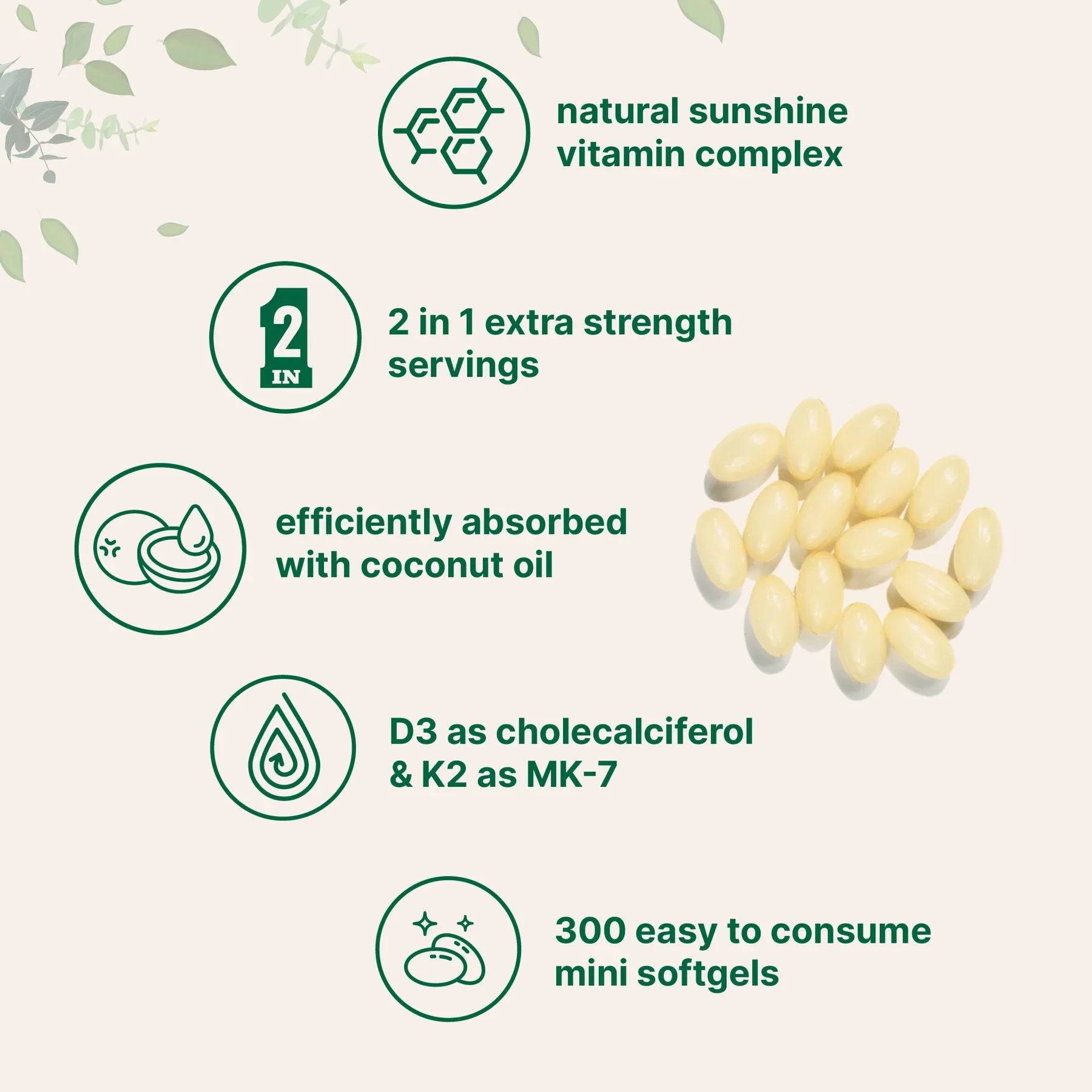 Vitamin D3 + K2 Softgels